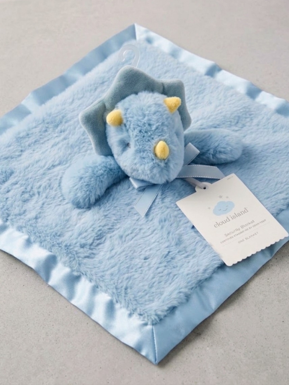 NWT Cloud Island Blue Triceratops Dinosaur Security Blanket Lovey